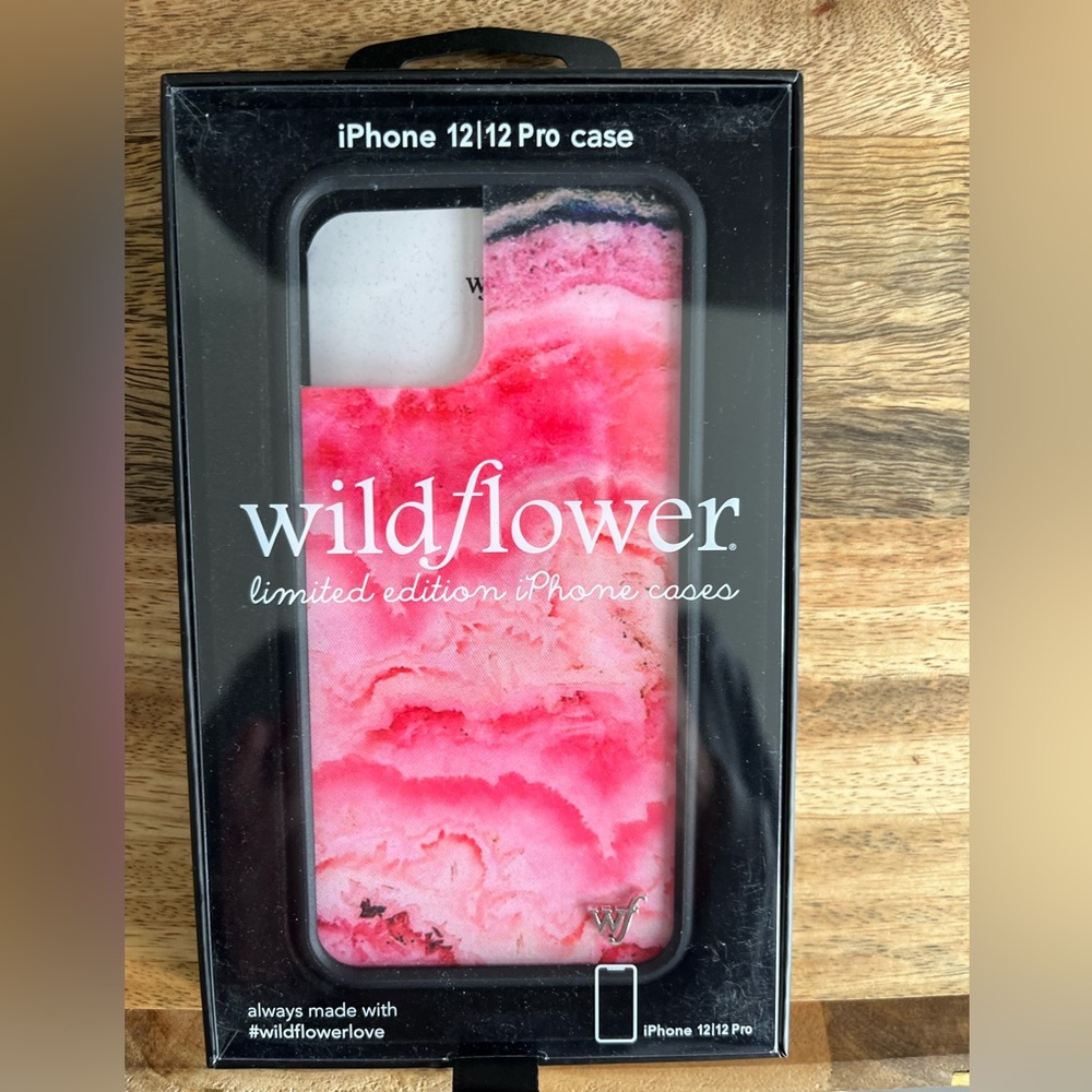 Wildflower iPhone 12/12 Pro case -Pink Stone